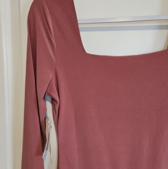 NWT Meraki Rose Mauve Pink Long Sleeve Bodysuit Women's Size Large - Picture 6 of 9